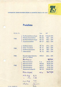 Preisliste 1963 (Bild)